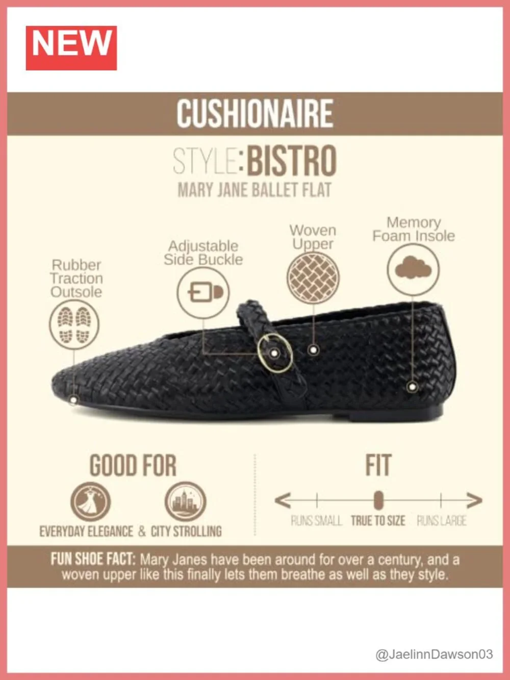 Woven Mary Jane Flats for Women, Faux Leather Ballet Shoes with Memory Foam